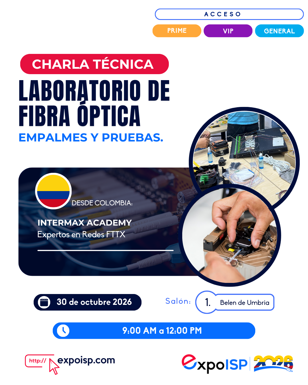 Laboratorio de Fibra Óptica (Empalmes y pruebas).